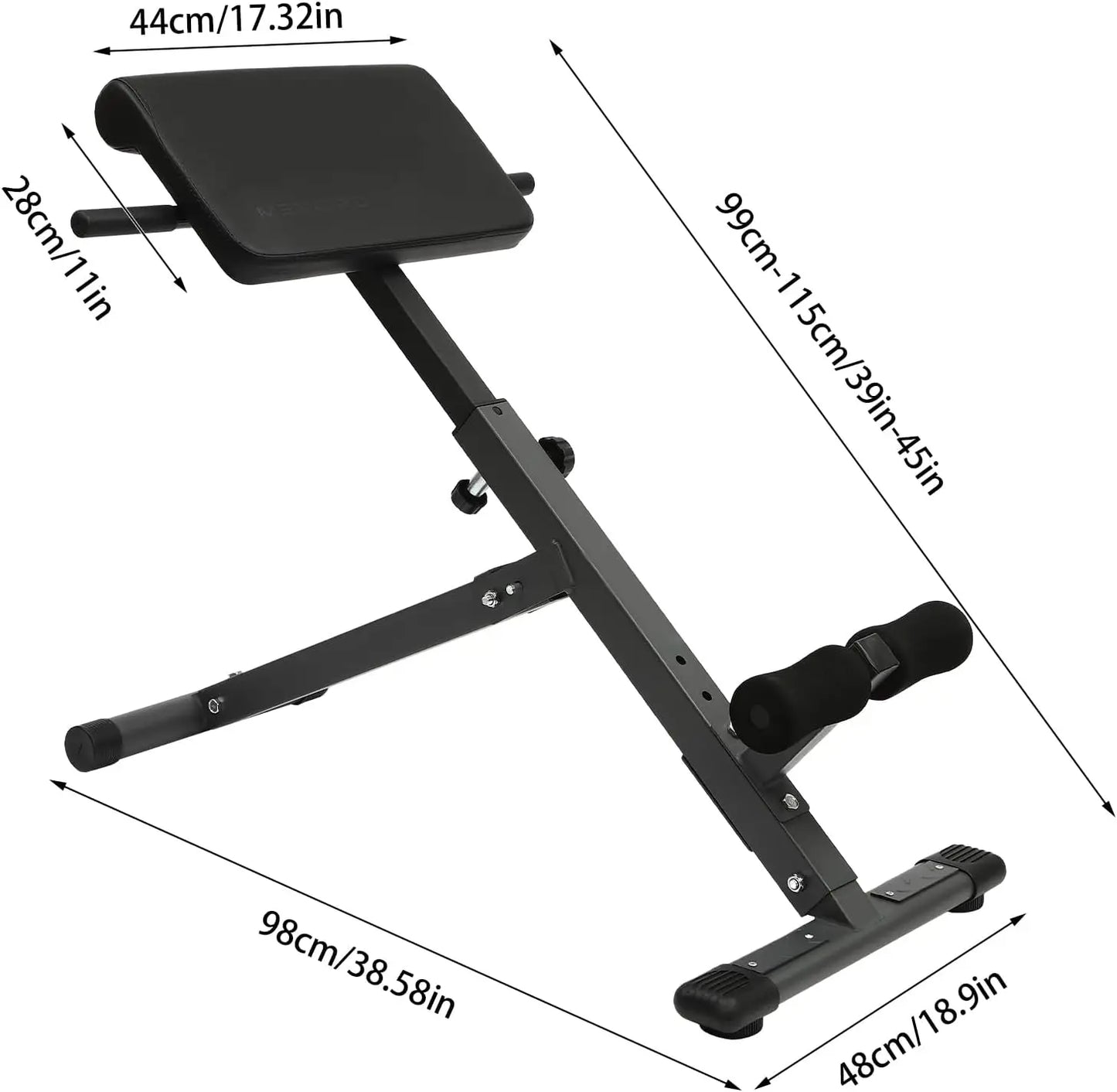 Adjustable Roman Chair Hyperextension Bench
