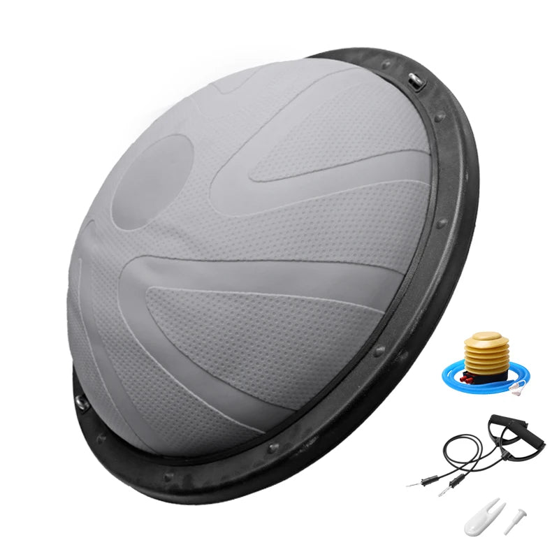Yoga Balance Ball – Half Stability Trainer with Resistance Cables