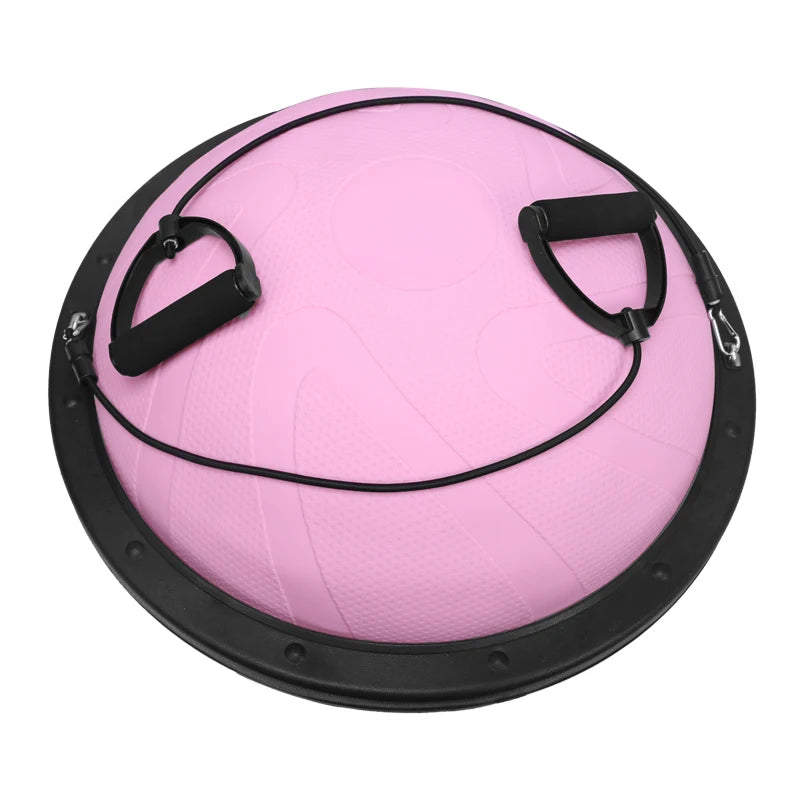 Yoga Balance Ball – Half Stability Trainer with Resistance Cables