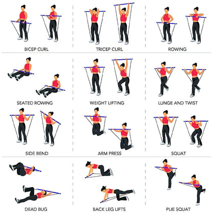 Pilates Resistance Bar with Bands