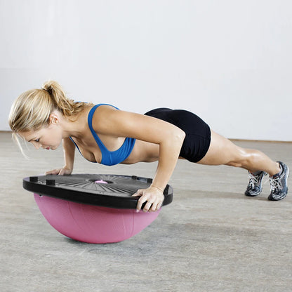 Yoga Balance Ball – Half Stability Trainer with Resistance Cables
