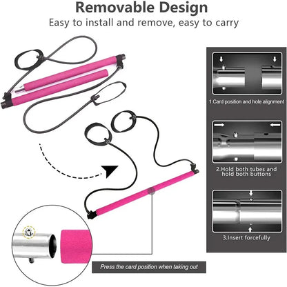Pilates Resistance Bar with Bands
