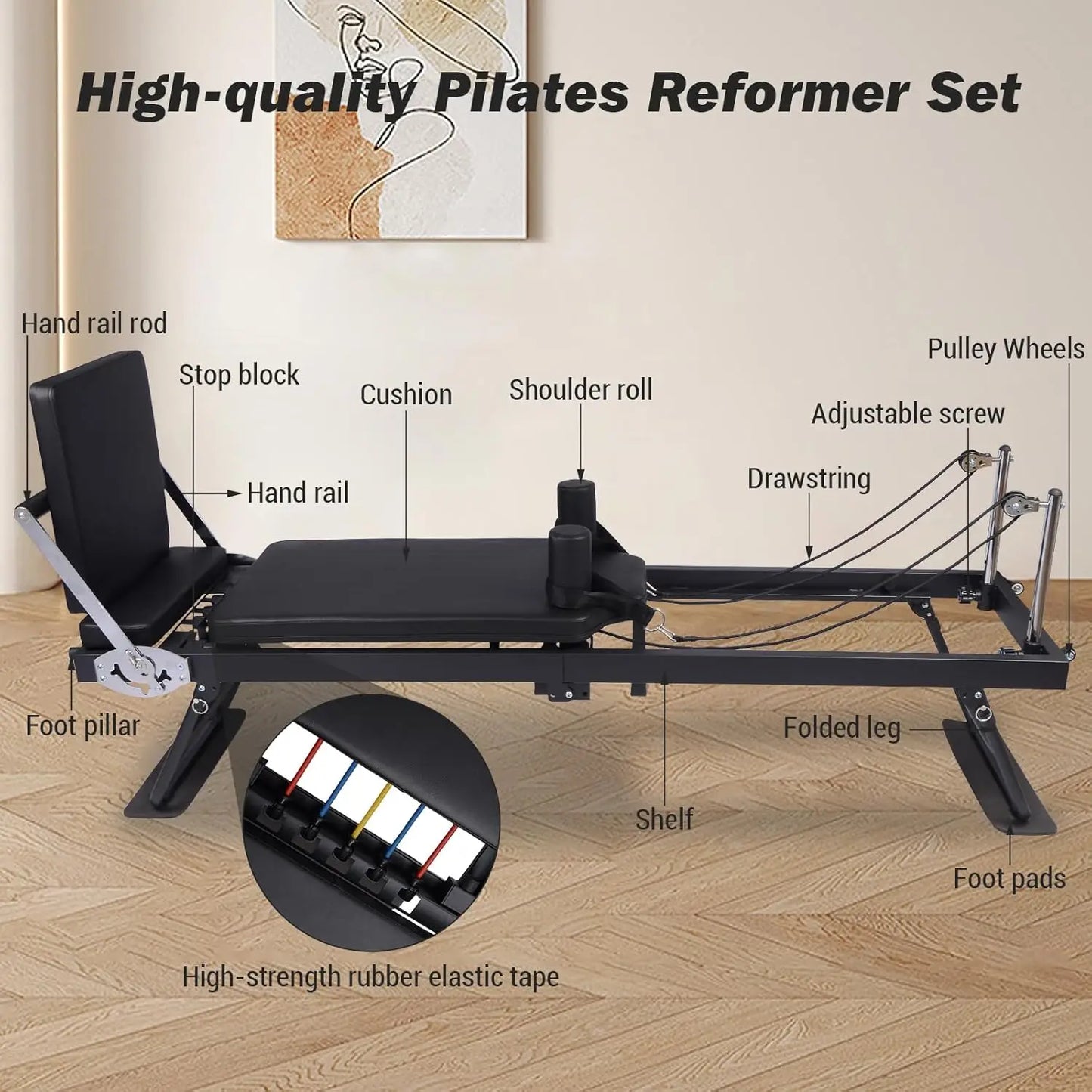 Foldable Pilates Reformer Machine