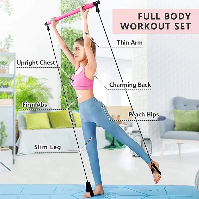 Pilates Resistance Bar with Bands